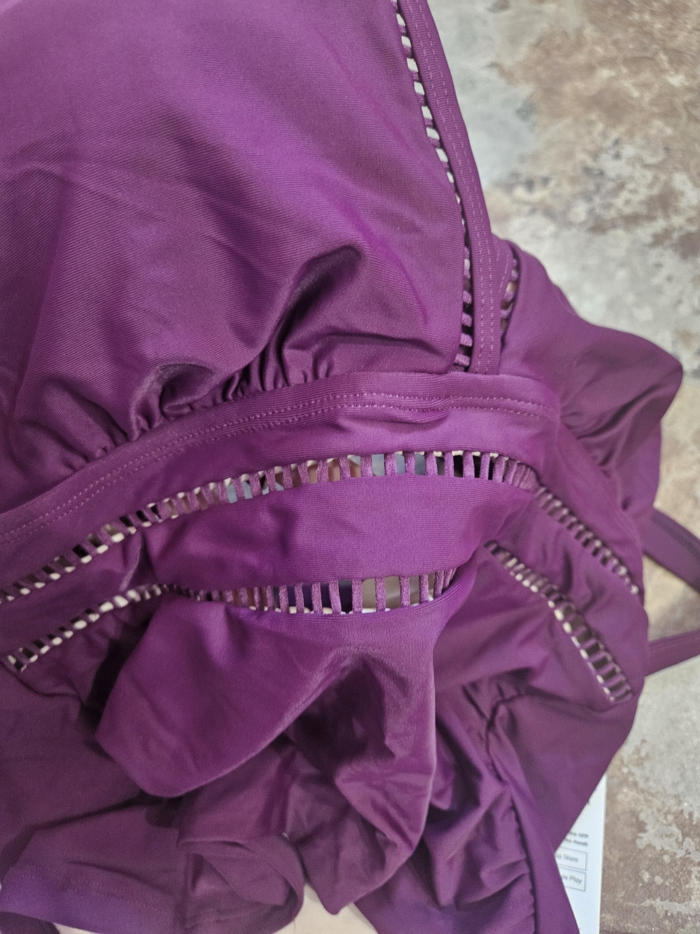 NWT-Medium Cutout V-Neck Tankini Top & Boho Mid Rise Set - Picture 6 of 6